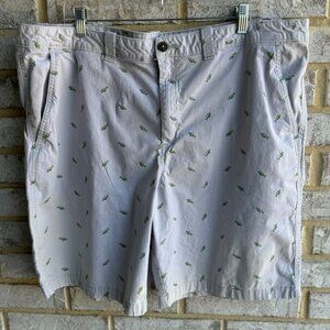 Magellan Gray Marlin Pattern Print Cotton Stretch Blend Shorts Men's Size 40 W